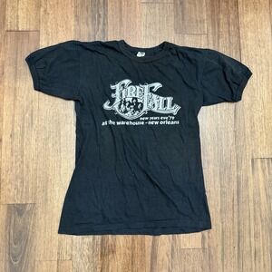 VINTAGE 1970s Fantasy T Shirt Men Black Firefall New Year Classic Rock Band T XL